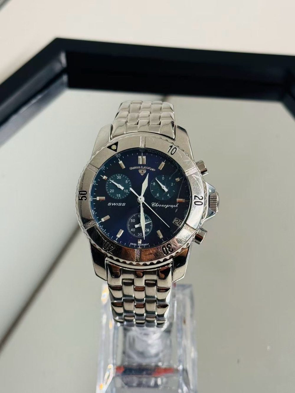 Swiss Legend Men’s Chronograph Watch Swiss Movement Date 40mm New Battery Runs